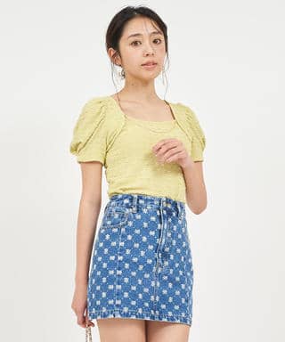 チェーン付パフスリーブカットソー