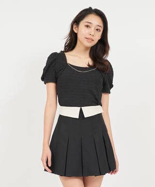 チェーン付パフスリーブカットソー