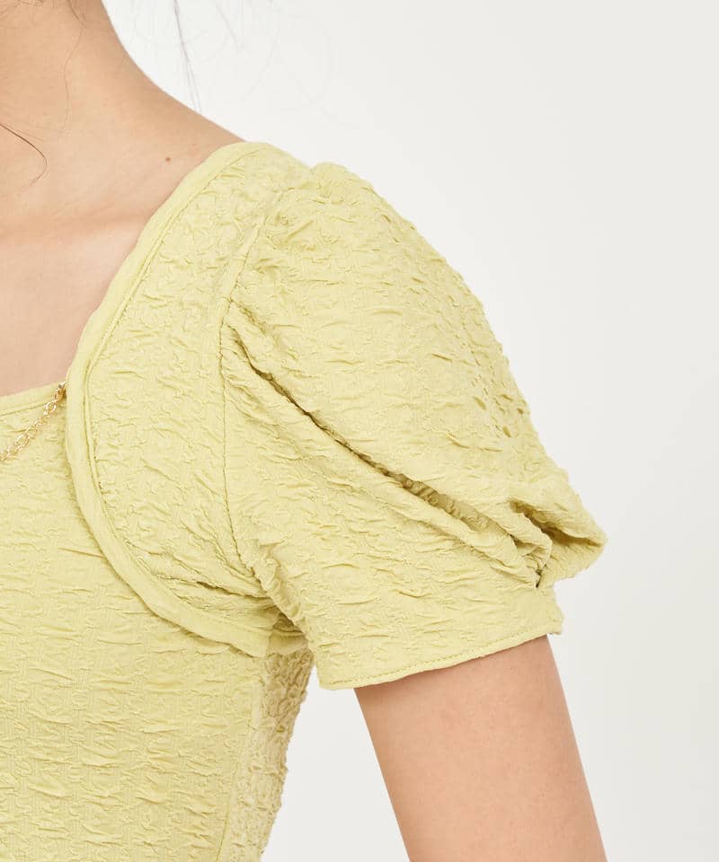 チェーン付パフスリーブカットソー 詳細画像 イエロー 5