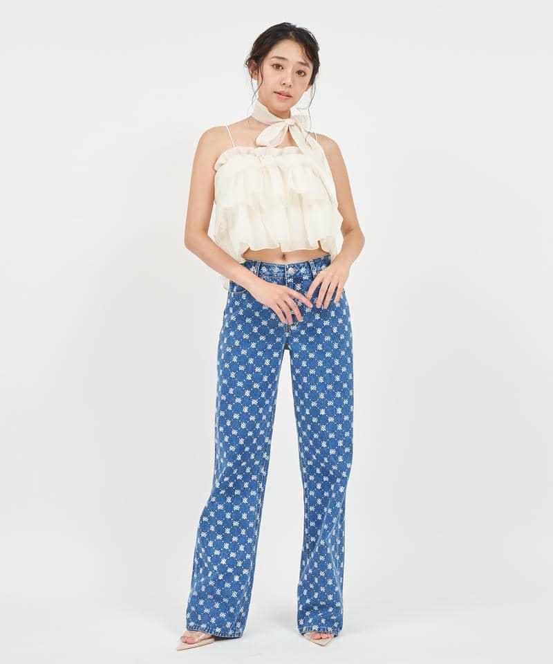 ストール付ティアードフリルキャミトップス 詳細画像 オフホワイト 2