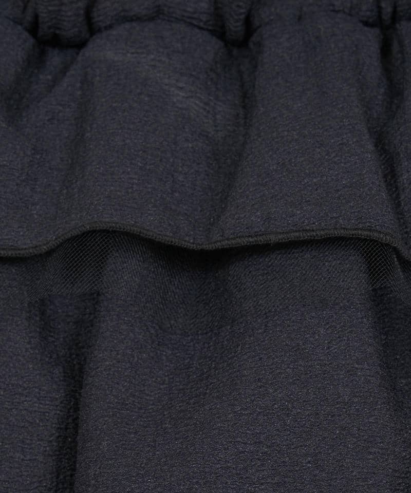 ストール付ティアードフリルキャミトップス 詳細画像 ブラック 5