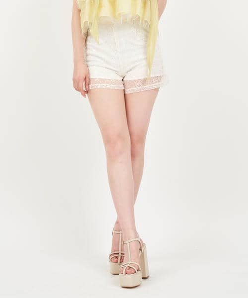 スパンコールレースショートパンツ 詳細画像
