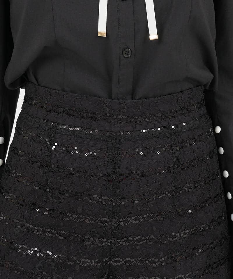 スパンコールレースショートパンツ 詳細画像 ブラック 4