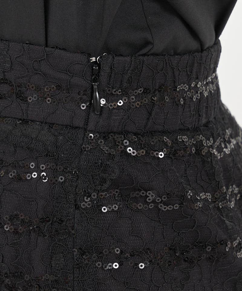スパンコールレースショートパンツ 詳細画像 ブラック 5