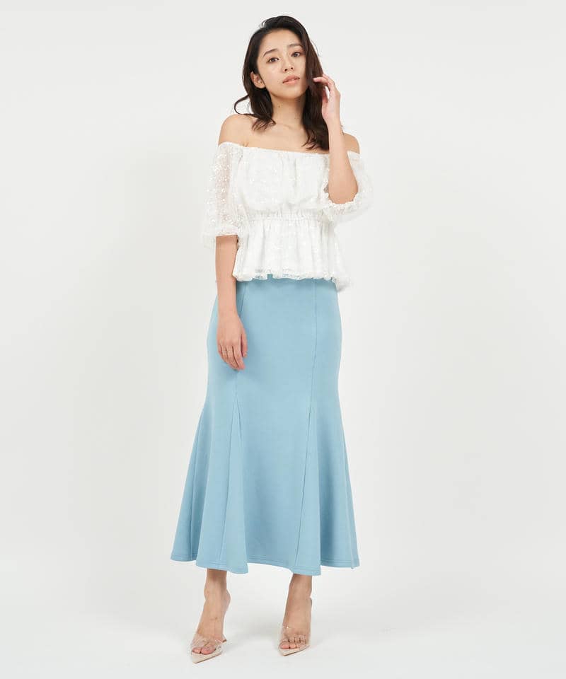 スパンコールレースオフショルトップス 詳細画像 オフホワイト 2