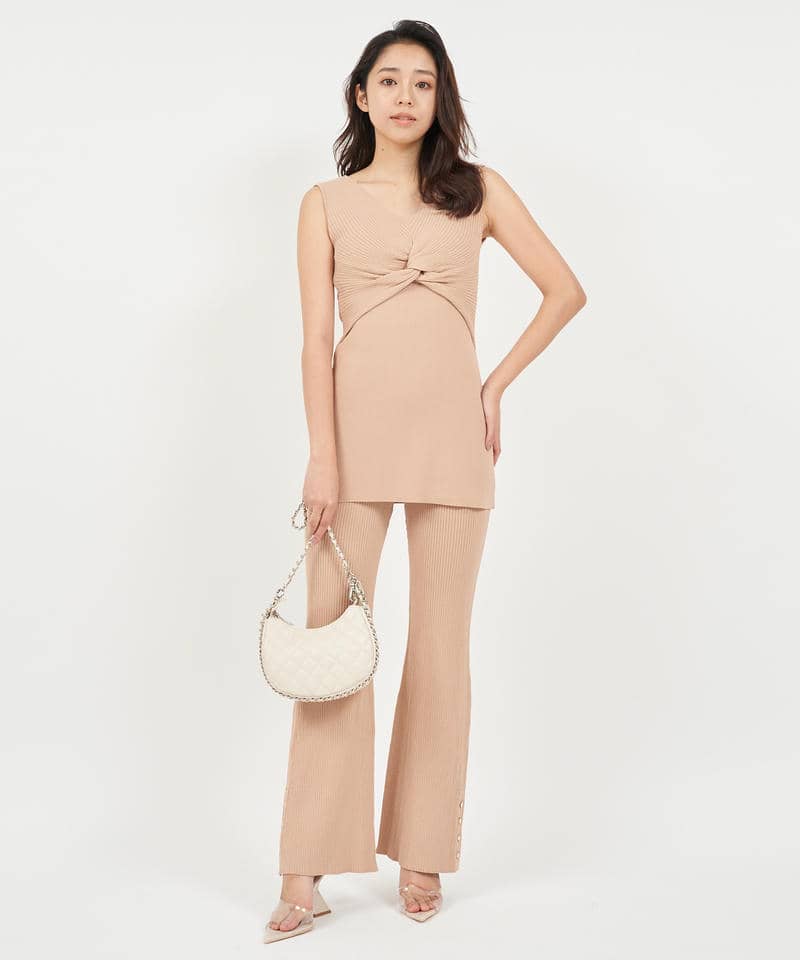 フロントツイストノースリーブニットトップス 詳細画像 ベージュ 6