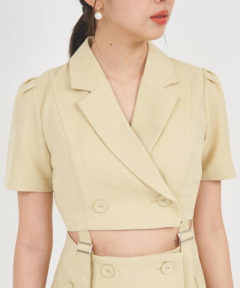 ベルトカットアウトジャケットワンピース 詳細画像 イエロー 4