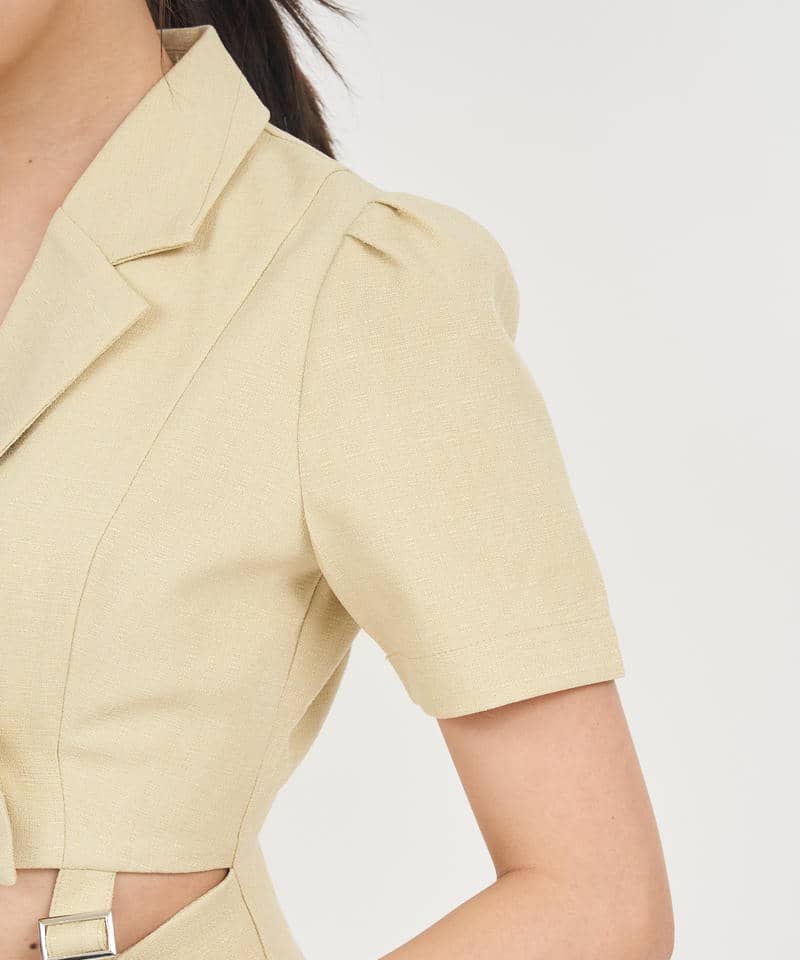 ベルトカットアウトジャケットワンピース 詳細画像 イエロー 5