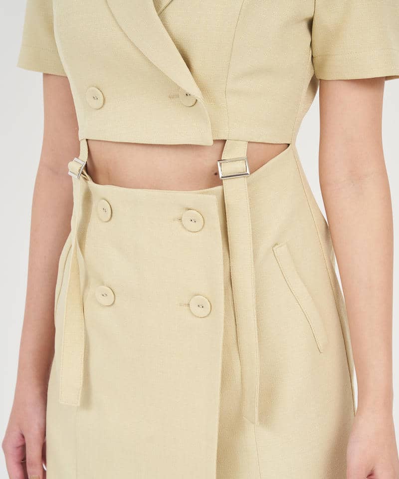 ベルトカットアウトジャケットワンピース 詳細画像 イエロー 6