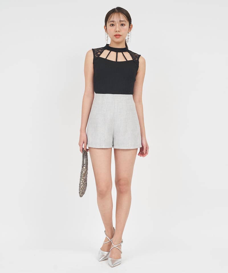 デコルテオープンレーストップス 詳細画像 ブラック 8