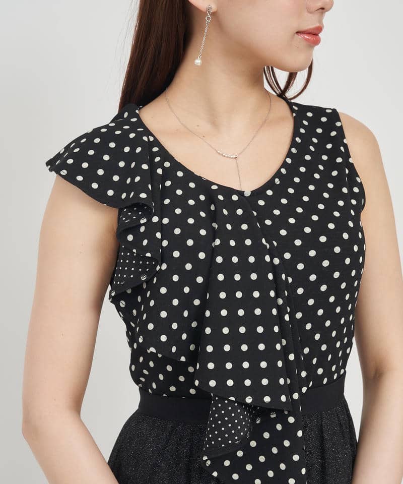 ドットアシメラッフルトップス 詳細画像 ブラック 4