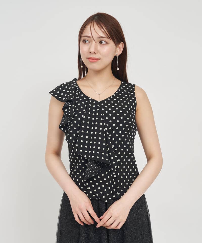 ドットアシメラッフルトップス 詳細画像 ブラック 6