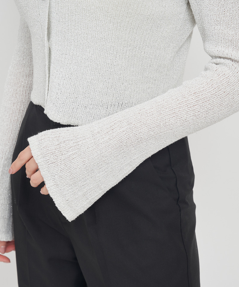 ラメニットコンパクトカーディガン 詳細画像 オレンジ 6