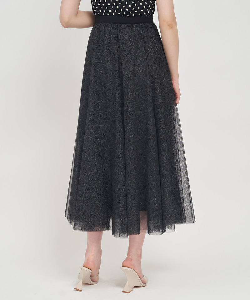 ラメチュールフレアスカート 詳細画像 ベージュ 4