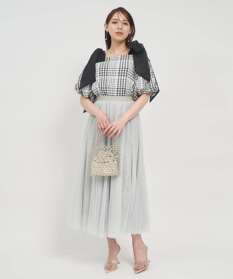 ショルダーリボンオフショルブラウス 詳細画像 チェック 9