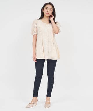 花柄ラメ刺繍チュニック