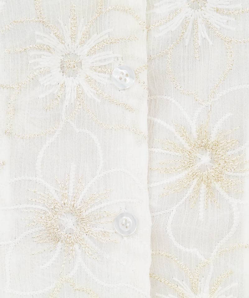 花柄ラメ刺繍チュニック 詳細画像 オフホワイト 6