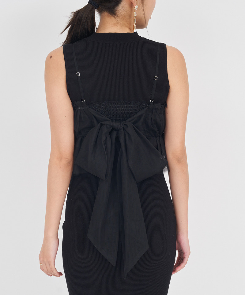 チュールビスチェレイヤードタイトワンピース 詳細画像 オフホワイト 5