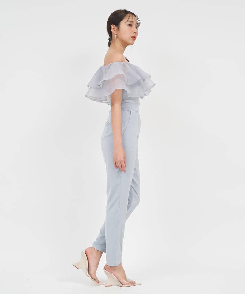 ティアードラッフルテーパードオールインワン 詳細画像 ブルー 2