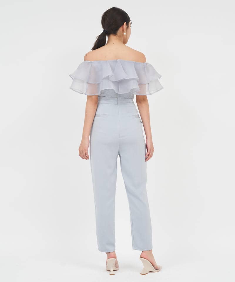 ティアードラッフルテーパードオールインワン 詳細画像 ブルー 3