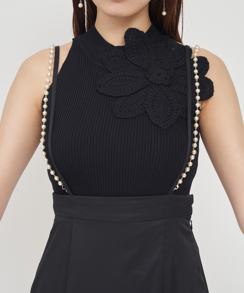 パールサスペンダースリットマーメイドスカート 詳細画像 ピンク 4