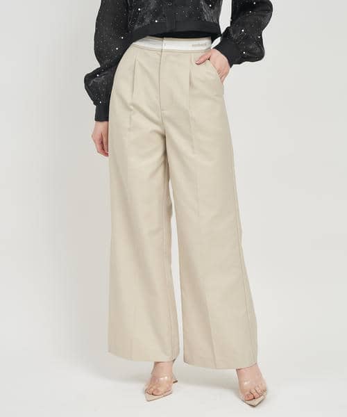 ベルトロゴタックワイドパンツ 詳細画像