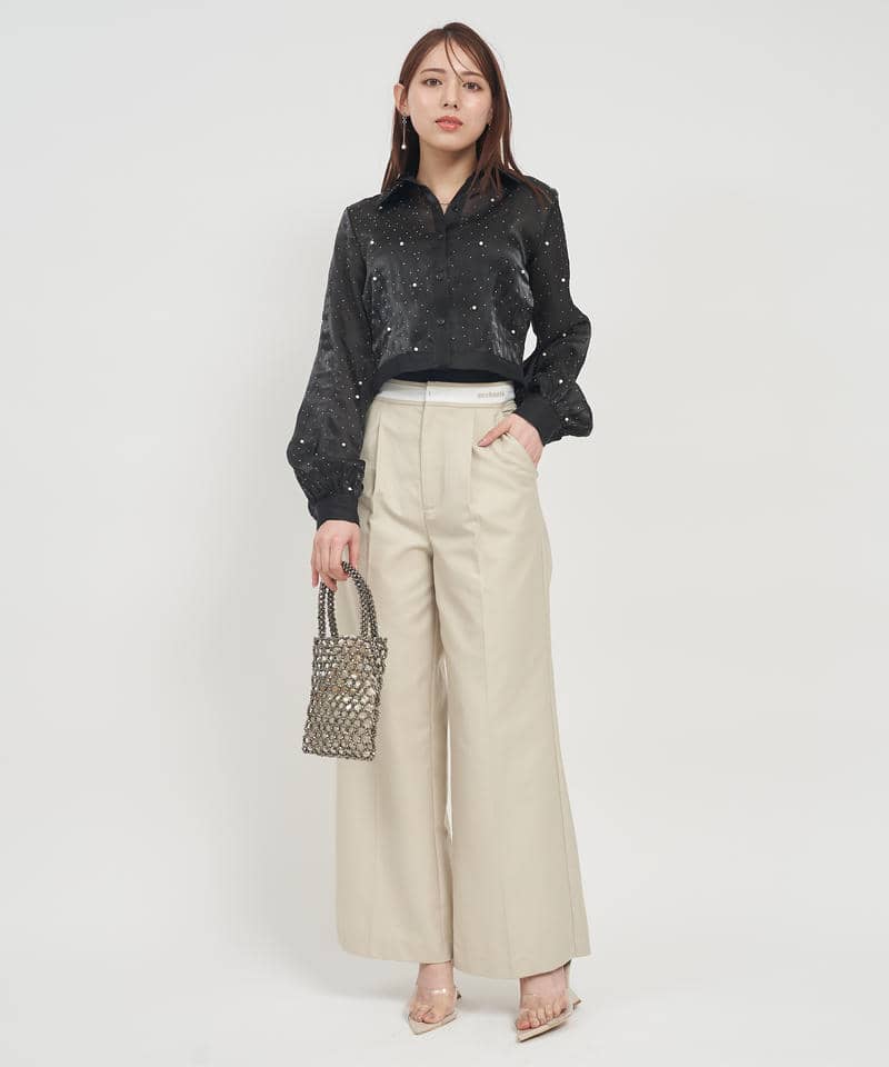 ベルトロゴタックワイドパンツ 詳細画像 ベージュ 2