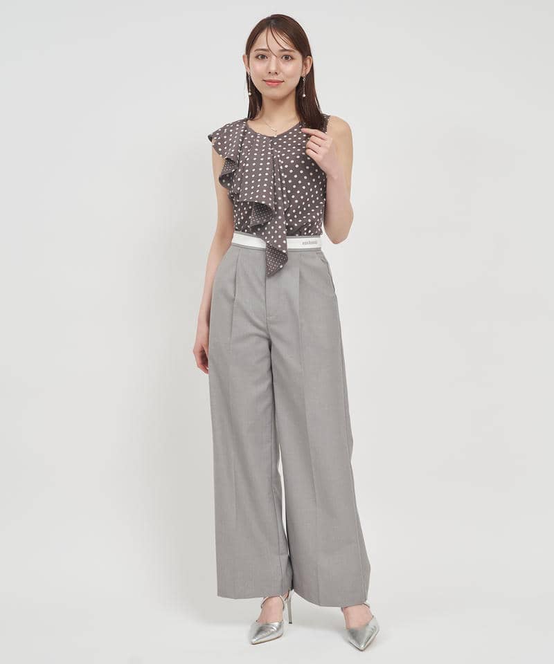 ベルトロゴタックワイドパンツ 詳細画像 グレー 2