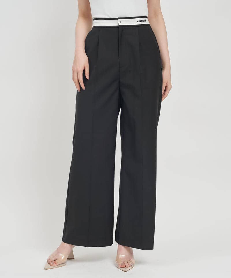 ベルトロゴタックワイドパンツ 詳細画像 ブラック 1