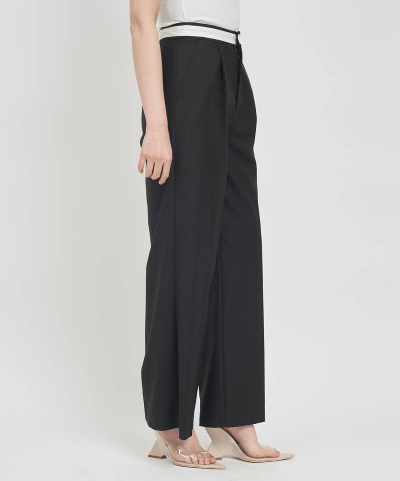 ベルトロゴタックワイドパンツ 詳細画像 ブラック 2