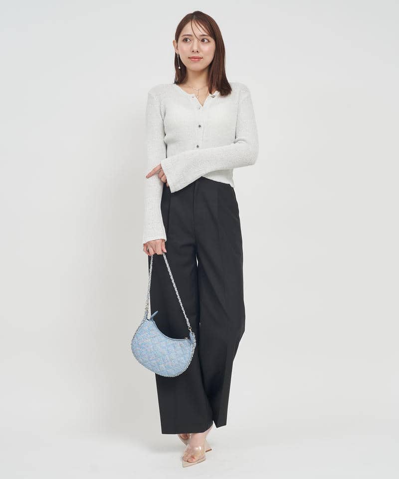 ベルトロゴタックワイドパンツ 詳細画像 ブラック 8