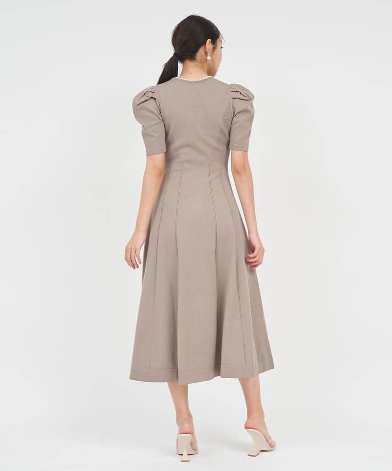 ネックパールパワショルフレアワンピース 詳細画像 モカ 3