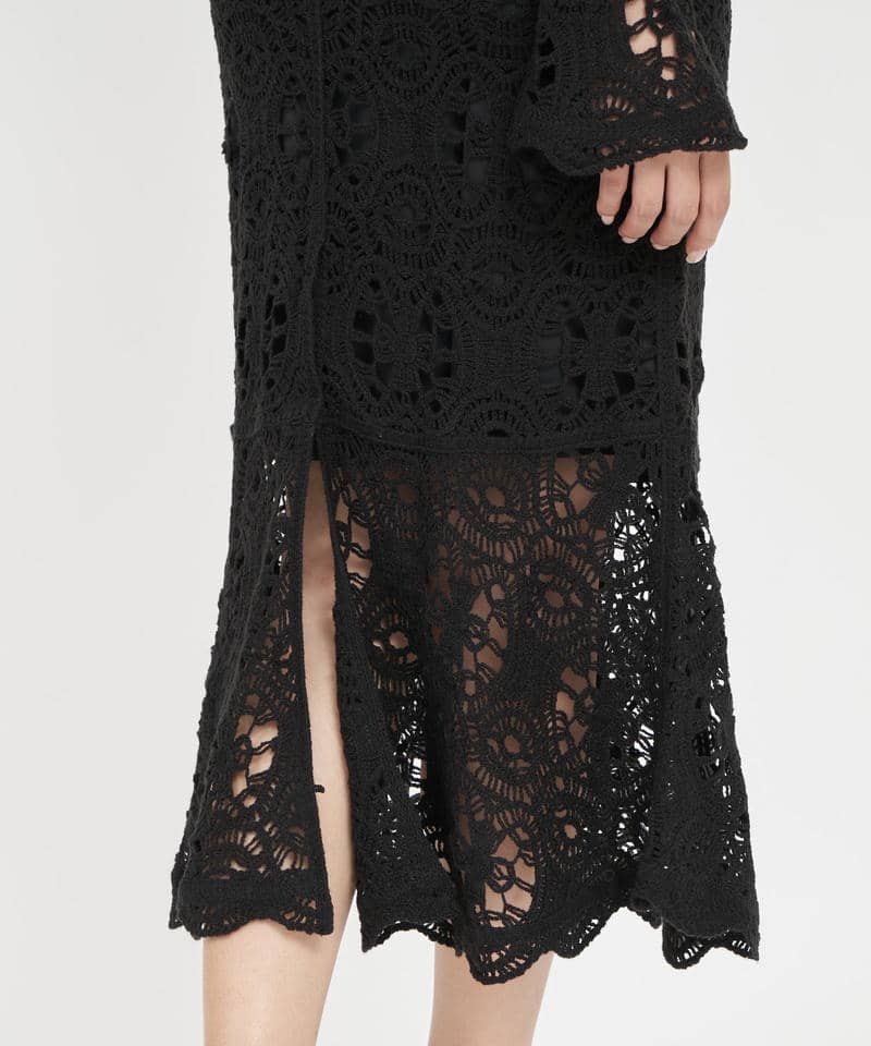 カラーレース編みワンピース 詳細画像 ブラック 7
