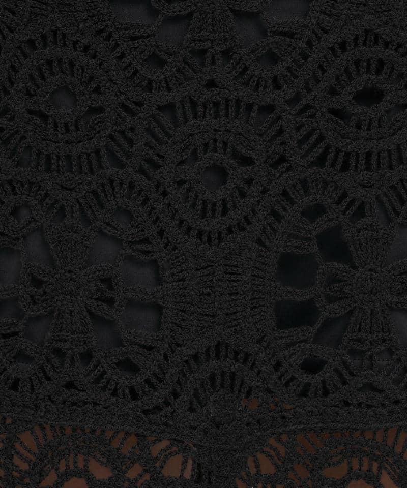カラーレース編みワンピース 詳細画像 ブラック 8