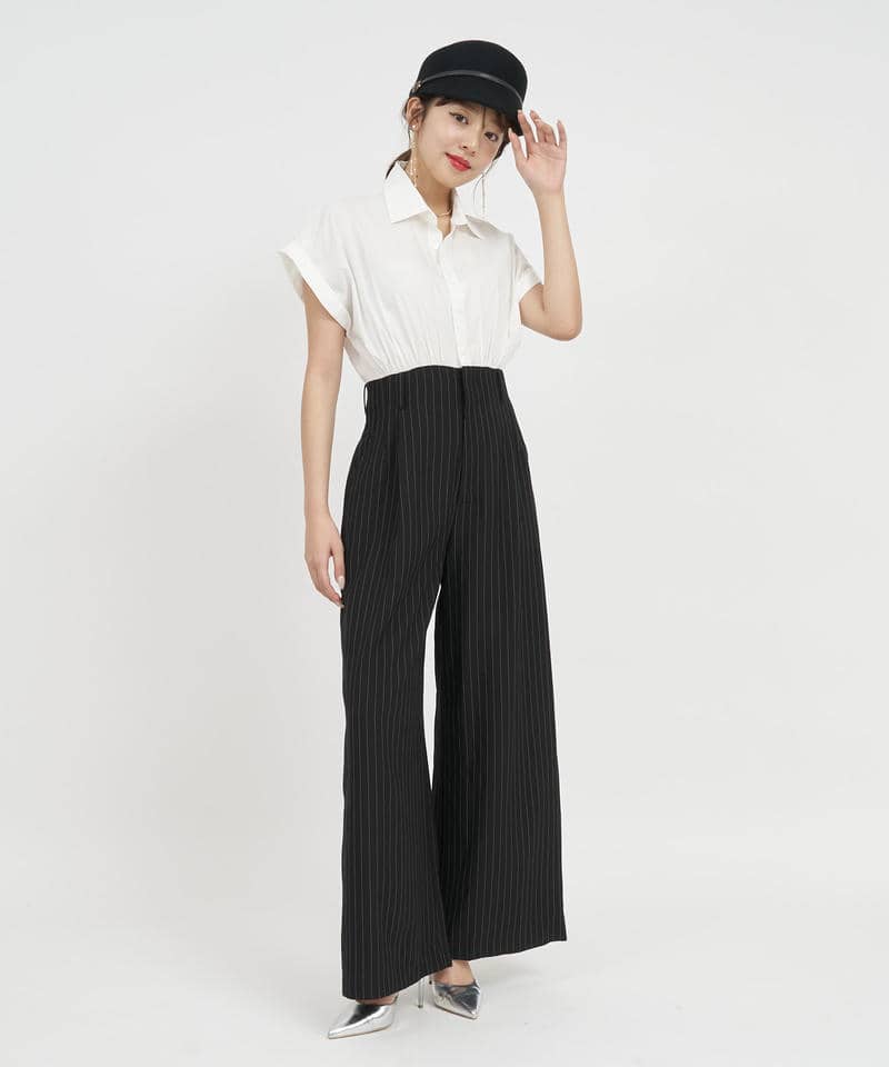 ネクタイシャツオールインワン 詳細画像 ブラック 10