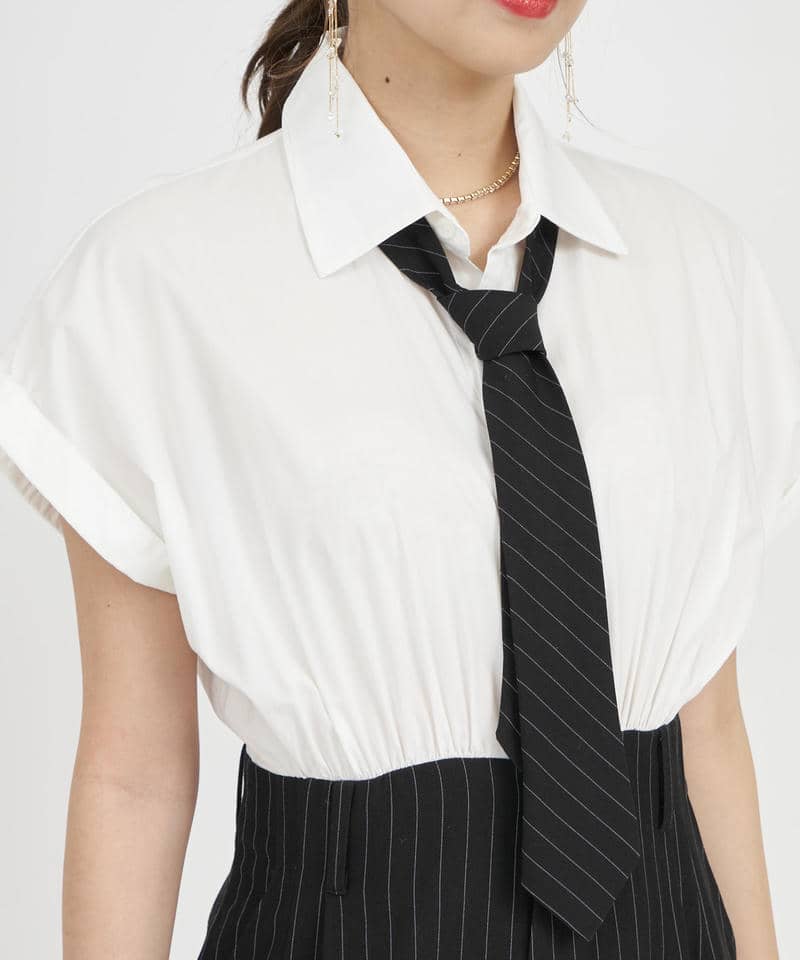 ネクタイシャツオールインワン 詳細画像 ブラック 4