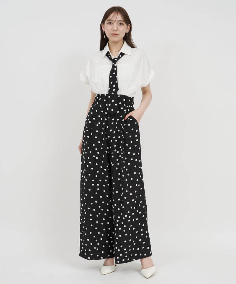 ネクタイシャツオールインワン 詳細画像 ドット 1