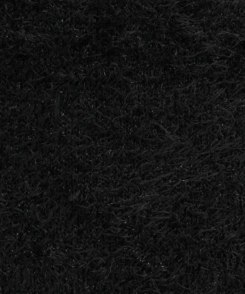 ブローチ付ノースリーブフィルムシャギーセットアップ 詳細画像 ブラック 2