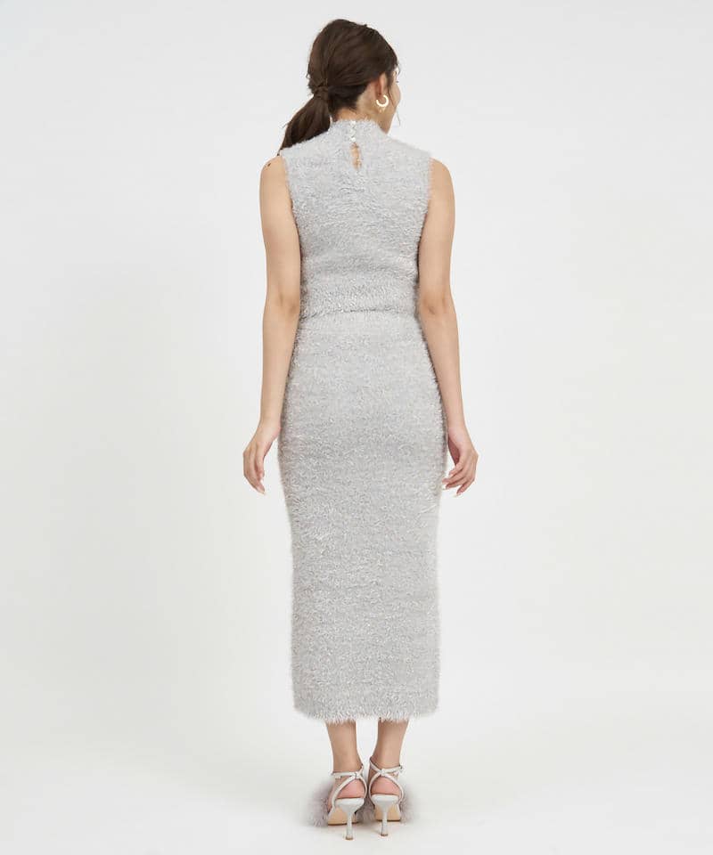 ブローチ付ノースリーブフィルムシャギーセットアップ 詳細画像 その他 3