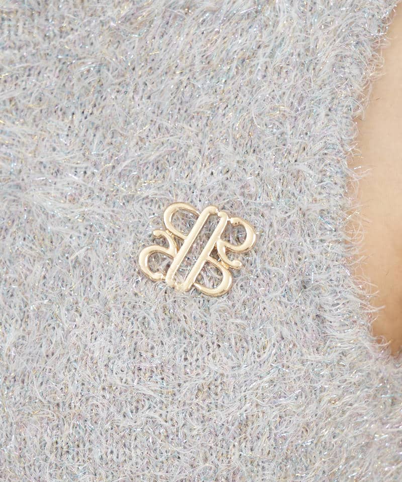 ブローチ付ノースリーブフィルムシャギーセットアップ 詳細画像 その他 7