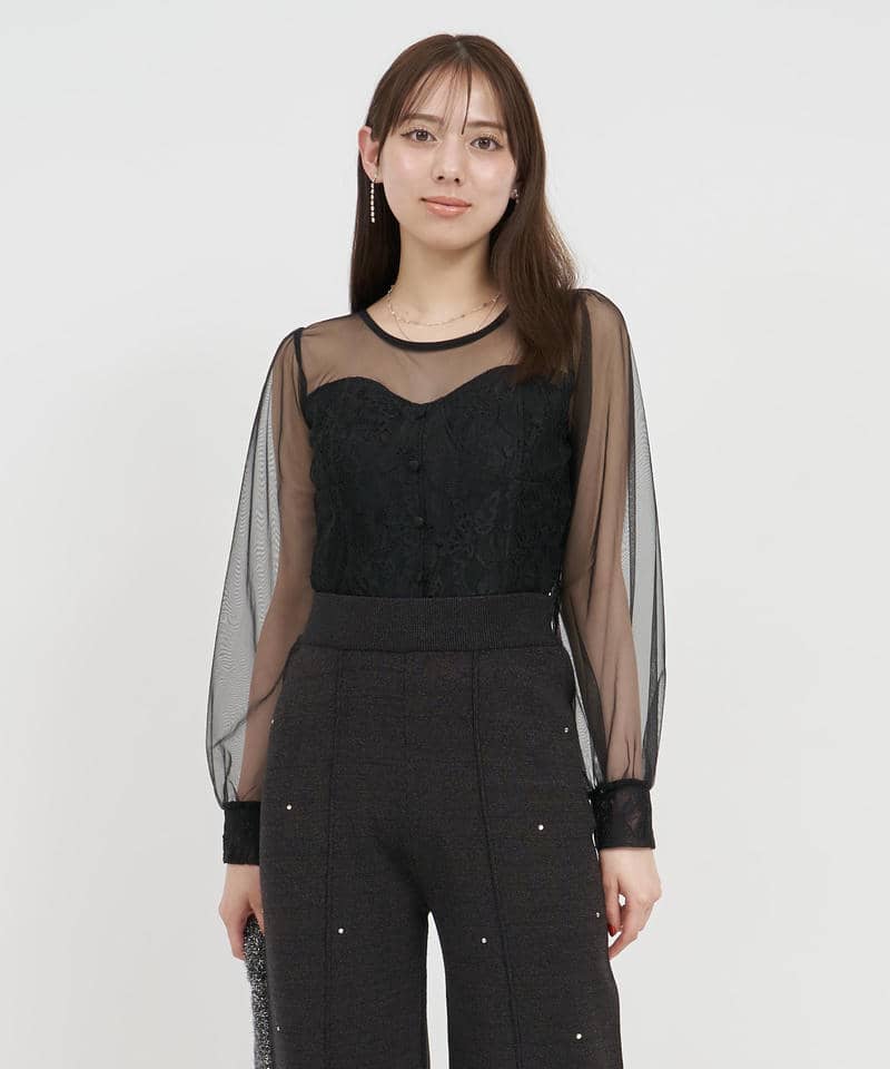 チュールドッキングレーストップス 詳細画像 ブラック 1