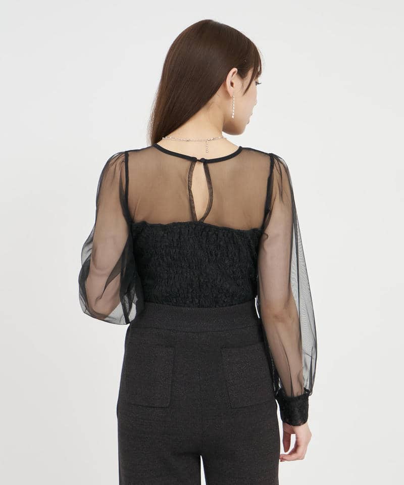 チュールドッキングレーストップス 詳細画像 ブラック 3