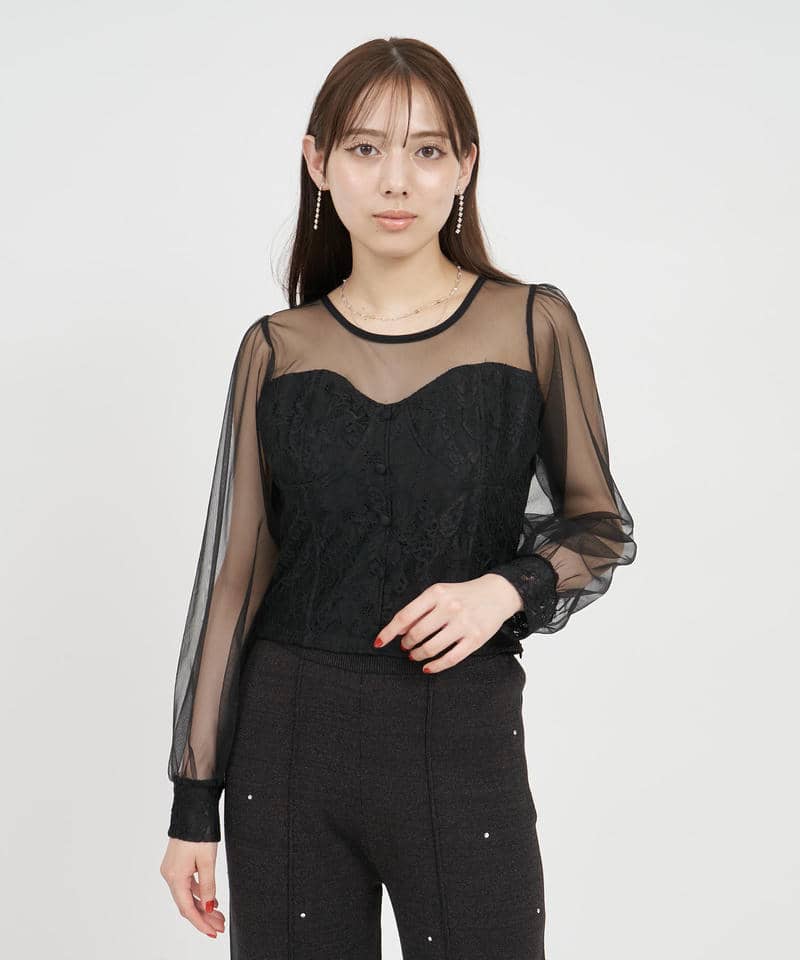 チュールドッキングレーストップス 詳細画像 ブラック 6