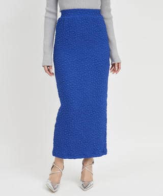 カラーカットジャガードロングタイトスカート