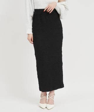 カラーカットジャガードロングタイトスカート
