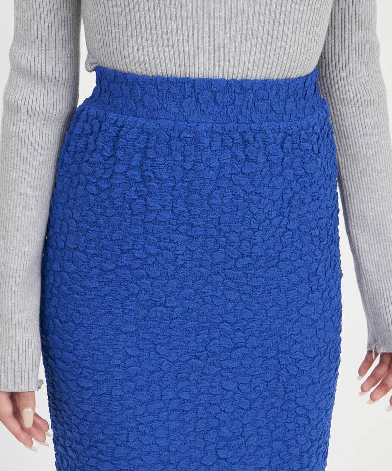 カラーカットジャガードロングタイトスカート 詳細画像 ブルー 5