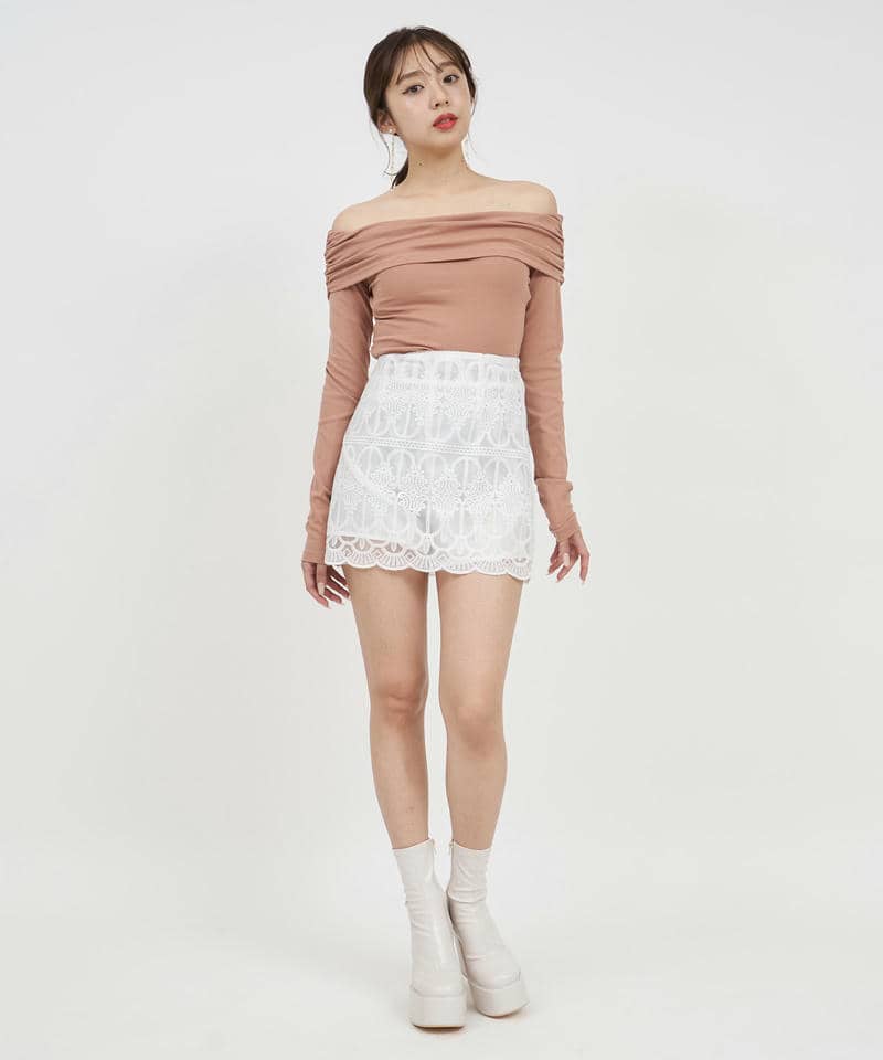 インナーパンツレースミニスカート 詳細画像 オフホワイト 2