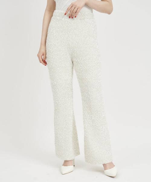 ニットツイードパンツ 詳細画像