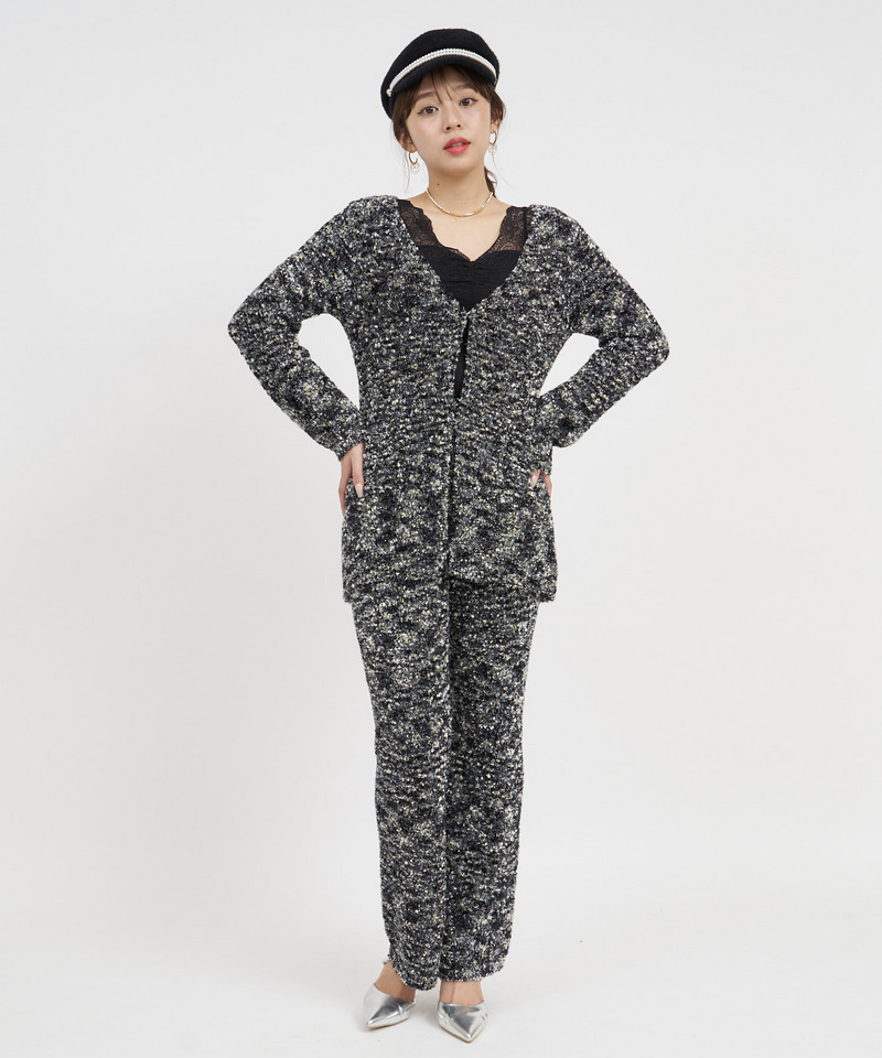 ニットツイードパンツ 詳細画像 ブラック 6