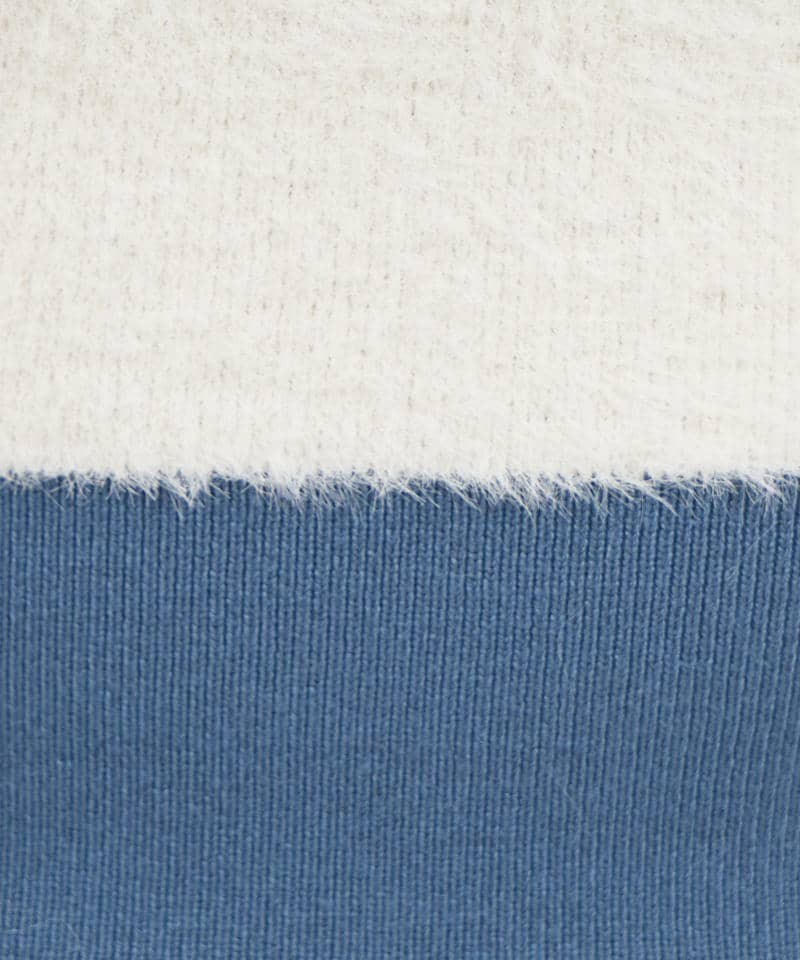 エンブレムロゴ刺繍配色シャギーニットタイトミニワンピース 詳細画像 グリーン 8